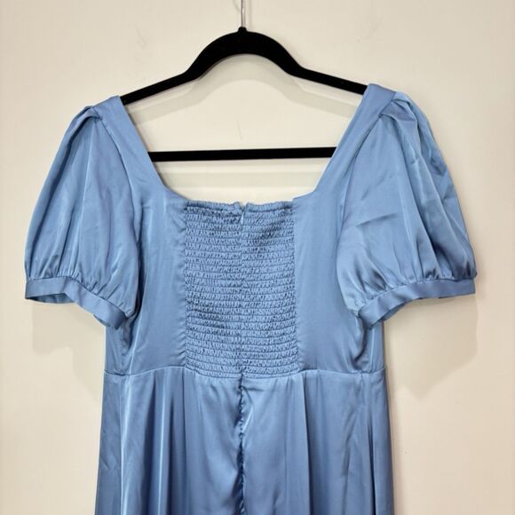 Lulus Powder Blue Satin Maxi Dress XL Dainty Coquette Regency Glam Pastel - Picture 6 of 10